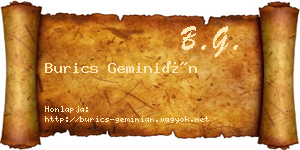Burics Geminián névjegykártya